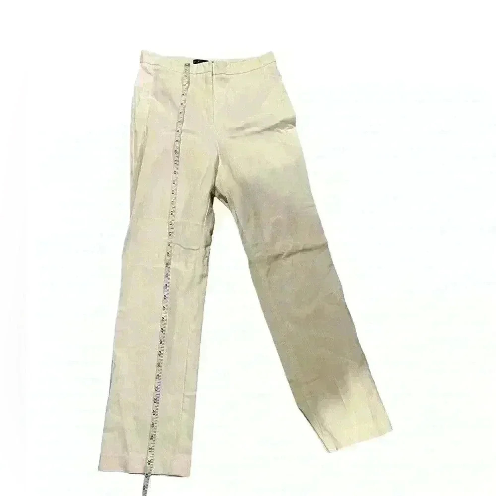 Penta Women’s Cream Trousers with light stripes Size 4 Straight Leg